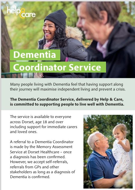 the front page of the Dementia Coordinator Service leaflet