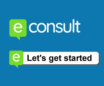 econsuklt logo and the words, Let's get started