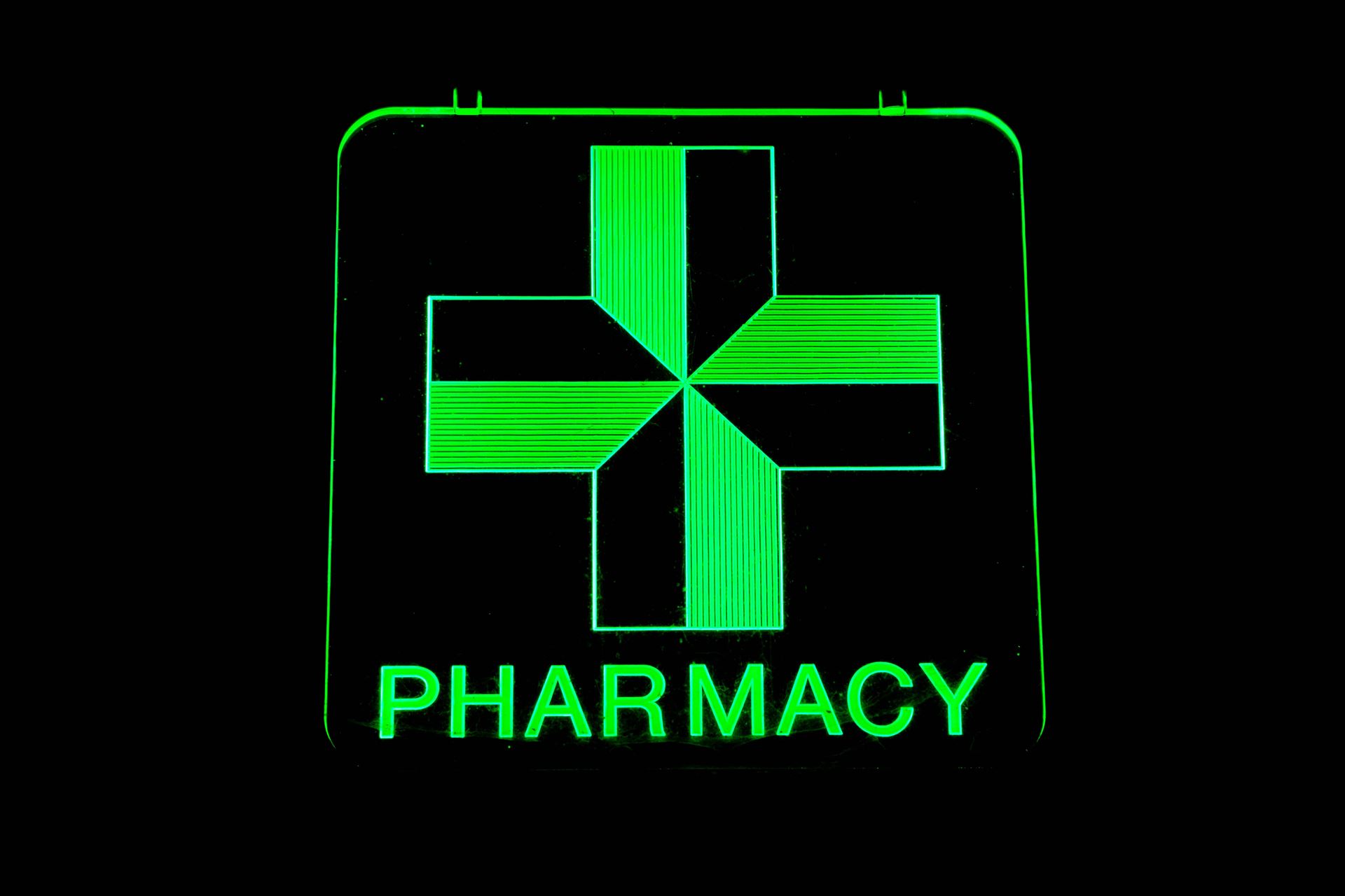 a pharmacy sign